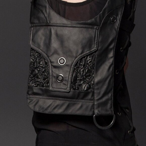 Lip Service Hybrid Cybergoth Steampunk Faux Leather Pocket OS - Picture 11 of 13